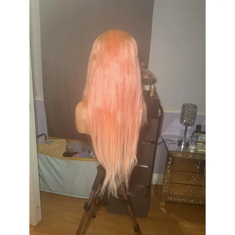 13x6 Lace Front Human Hair Wig Pink